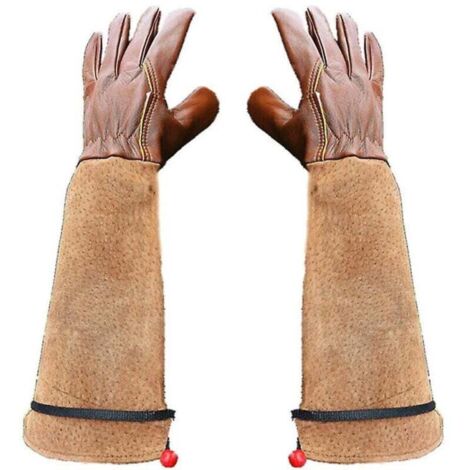 (S) 1 par de guantes de jardinería, guantes antiespinas para podar rosas, guantes de piel de cerdo y piel de oveja, guantes florales
