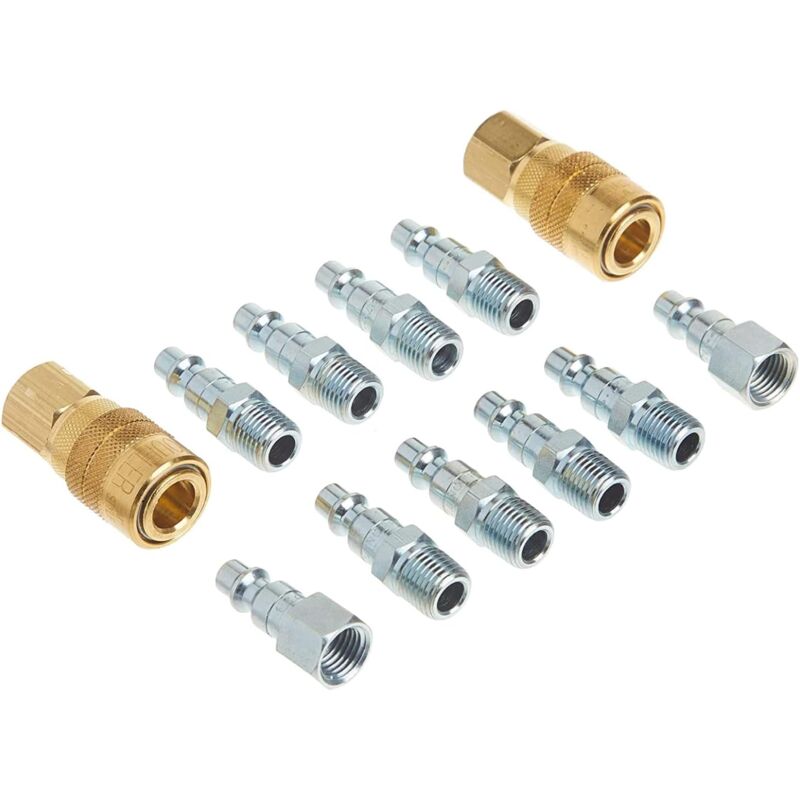 (S-210) Kit de coupleur et de prise M 1/4' NPT, (12 pièces)