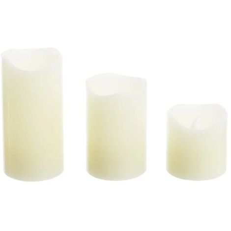 S-3 candele d5cm avorio effet fiamm