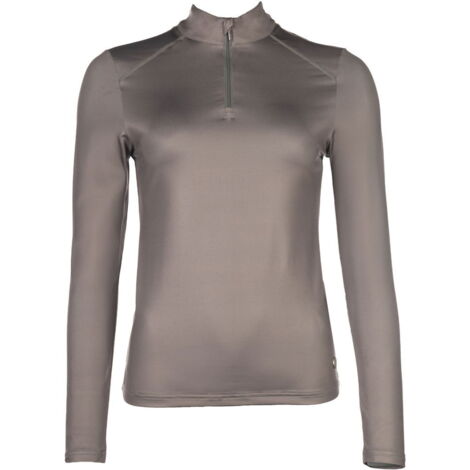S, blu royal: Maglietta tecnica da donna per equitazione modello Summer Milano II con zip sul colletto