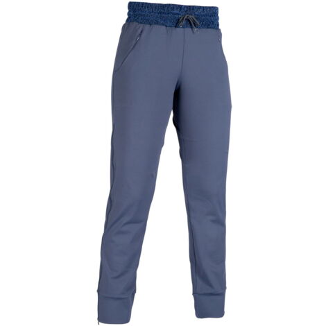 S, blu scuro 6900: Tuta copri pantaloni comodo da donna con zip laterali e culisse