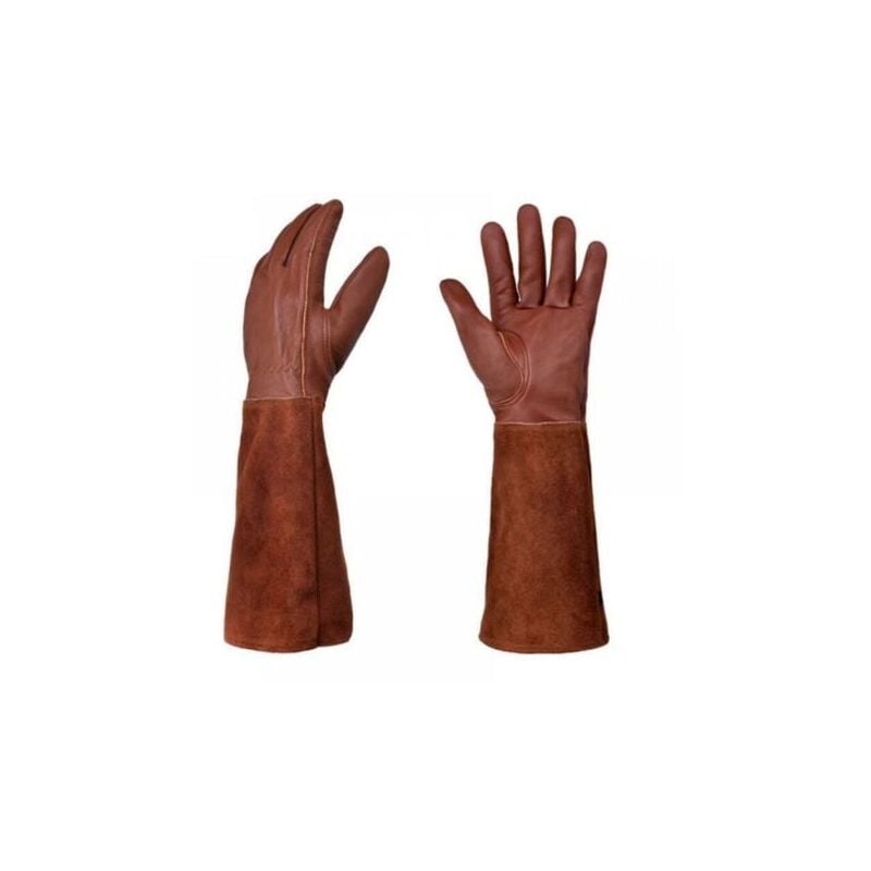 S Gants de jardinage en cuir, résistants aux épines, longs