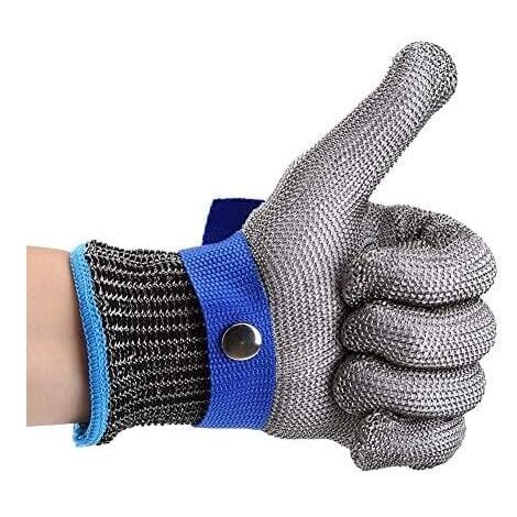 (S) Gants Résistants Aux Coupures En Acier Inoxydable Gant De Travail De Sécurité Niveau 5 Protection