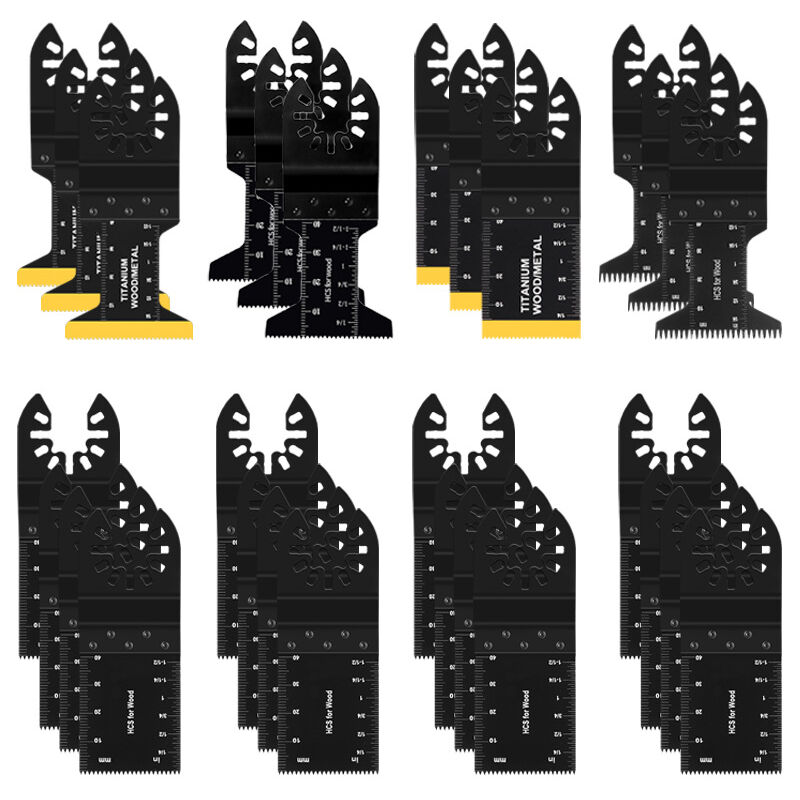 28Pcs Lames de Scie Oscillantes, 6 lames de scie oscillante en titane, Coffret des Accessoires d'Outil Multifonction Oscillant, Lame de Scie