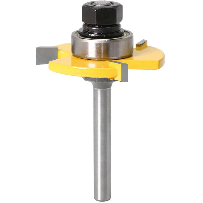 S-giant - 6MM Queue Langue Appariée et Fraise de Rainure Set 3 Dents Forme t Cutter en Bois de Coupe Outil de Travail du Bois (6MM)
