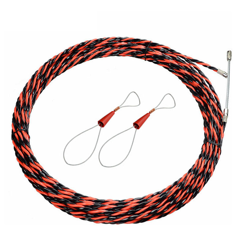 Aiguille Electricien Tire Fil Electriques 6mm Diamètre Kit Tire Fils Electrique, rétractable d'installation rallonge en Acier spiralé Flexible pour