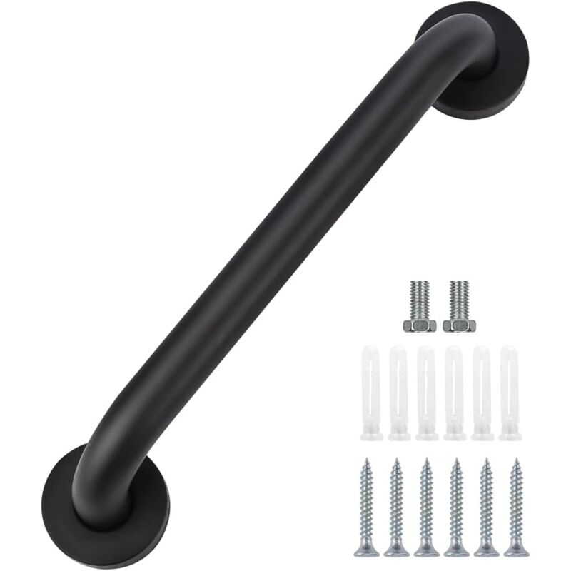 Barre D'appui pour Douche,Barre D'appui en Acier Inoxydable pour Salle de Bain, Barre D'appui de Douche Antidérapante Noire Poignée de Douche Aide