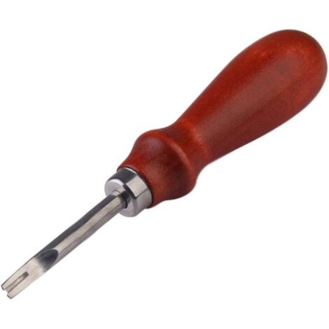 S-giant Bord en Cuir Lisse Biseauter Outil Manche en Bois en Cuir Brochage Trimmer Acier Inoxydable Bricolage Cuir Artisanat Groover Artisanat Beveler Skiver (1.0 mm)