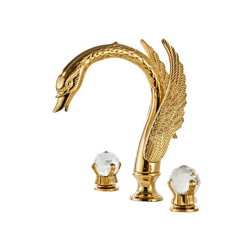 Ensemble de Robinetterie de Lavabo de Salle de Bain au Style Élégant et Opulent, Installation sur Plan Vasque, Mitigeur Mélangeur pour Lavabo avec