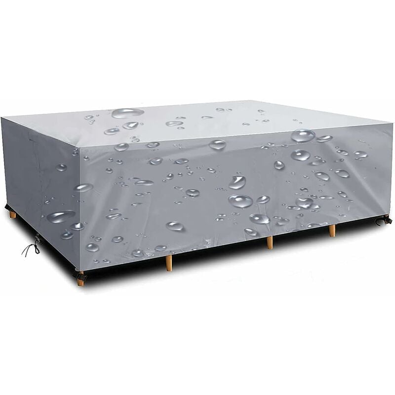 S-giant Housse Salon de Jardin 420D Oxford Tissu pour Mobilier Housse de Table Imperméable Bâche de Protection avec Corde et Boucle Verrouillage