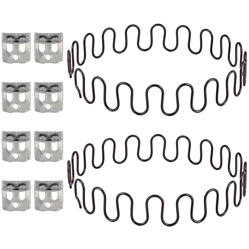 Lot de 2 Ressorts de Rechange pour canapé, 75cm avec 8 Clips en s, 4,0 Fils de diamètre pour canapé, kit de réparation pour siège dans Les Meubles,