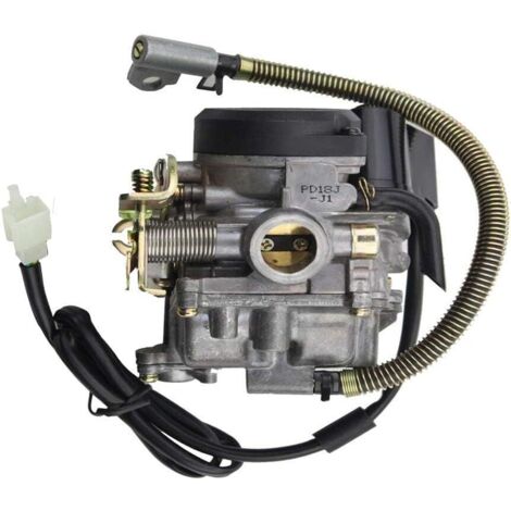S-GIANT PD18J 18mm Carburateur Carb avec pompe Accelerator Remplacement pour GY6 50cc 139QMB Scooter Mobylette