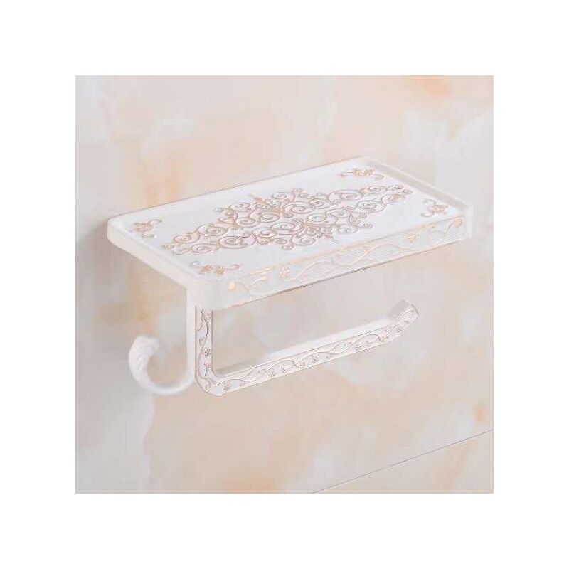 Support de papier toilette mural vintage, support de papier toilette en aluminium, étagère spacieuse - S-giant