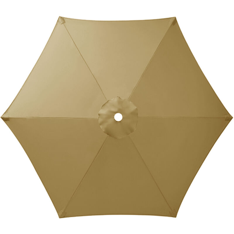Toile de Remplacement pour Parasol 6 Branches, Parasol de Jardin Anti-UV et Imperméable, Remplacement de Toile de Parasol( Kaki,270CM) - S-giant