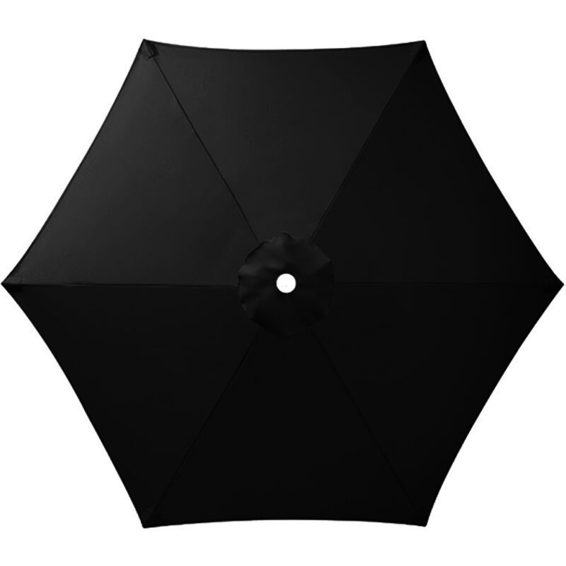 Toile de Remplacement pour Parasol 6 Branches, Parasol de Jardin Anti-UV et Imperméable, Remplacement de Toile de Parasol( Noir,270CM) - S-giant