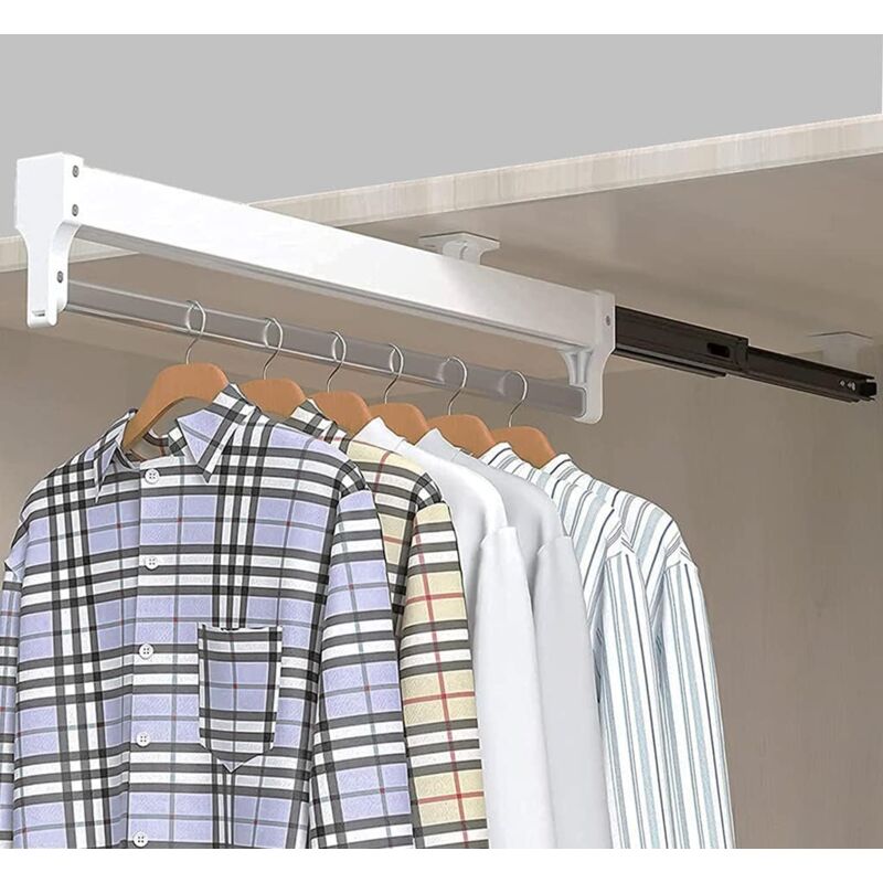 Tringle de Garde-Robe Extensible Extensible Rail de Cintre Rail de vêtements réglable de Garde-Robe (Size : 450mm) - S-giant