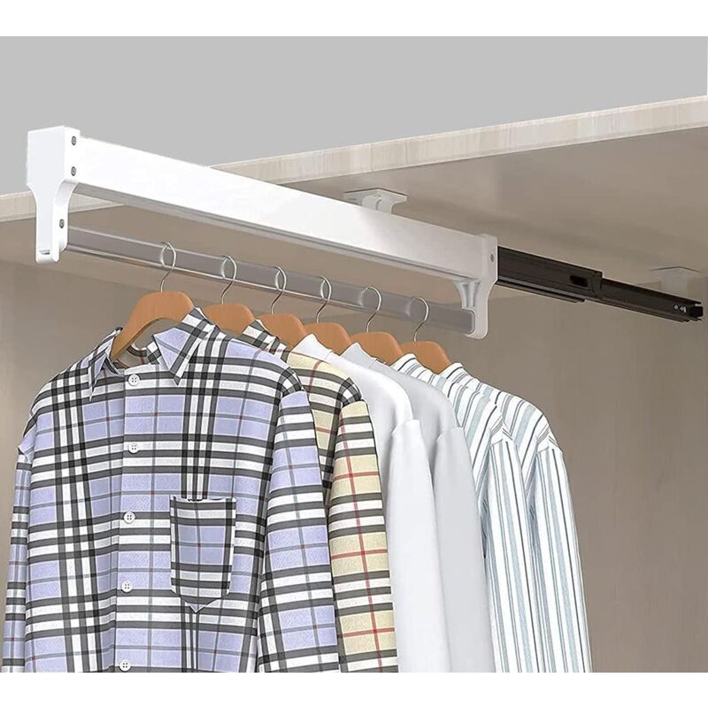 Tringle de Garde-Robe Extensible Extensible Rail de Cintre Rail de vêtements réglable de Garde-Robe (Size : 500mm) - S-giant