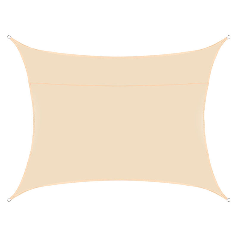 Voile d'ombrage rectangulaire imperméable, 98% uv imperméable, extérieur cour patio jardin parking(Beige jaune,3X5M) - S-giant
