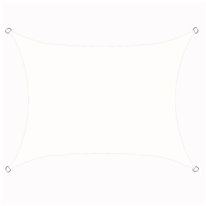 Voile d'ombrage rectangulaire imperméable, 98% uv imperméable, extérieur cour patio jardin parking(Blanc,4X5M) - S-giant