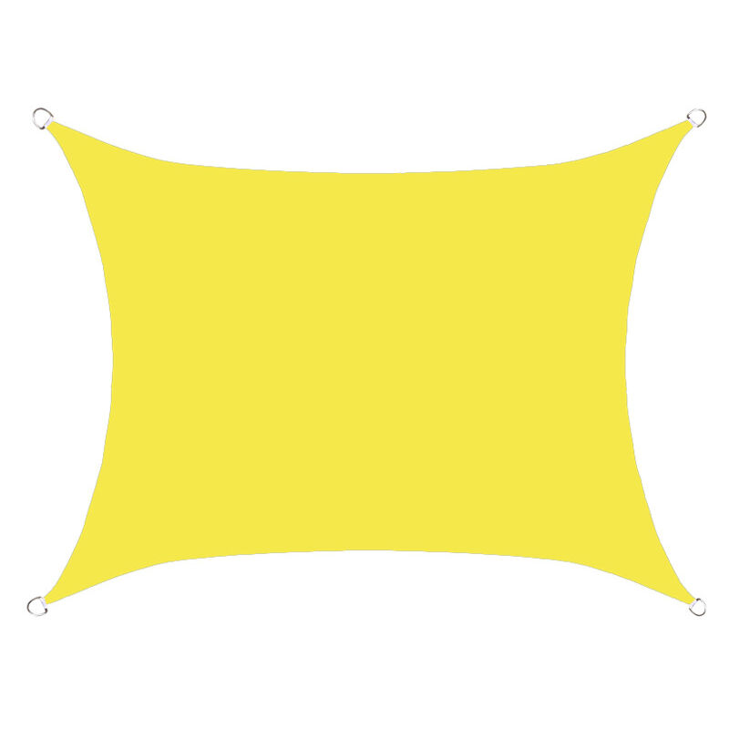 Voile d'ombrage rectangulaire imperméable, 98% uv imperméable, extérieur cour patio jardin parking(Jaune fluorescent,2X1.8M) - S-giant