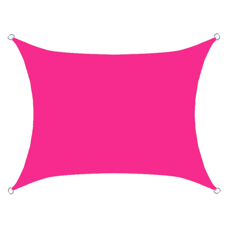 Voile d'ombrage rectangulaire imperméable, 98% uv imperméable, extérieur cour patio jardin parking(Rose rouge,2X3M) - S-giant