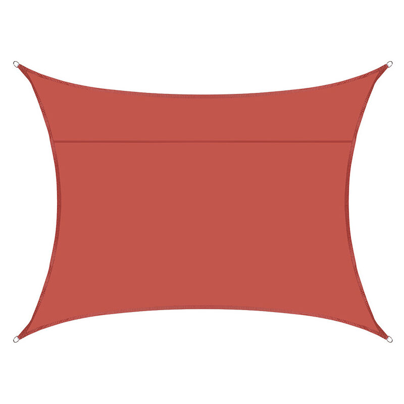 Voile d'ombrage rectangulaire imperméable, 98% uv imperméable, extérieur cour patio jardin parking(Rouille rouge,3X5M) - S-giant