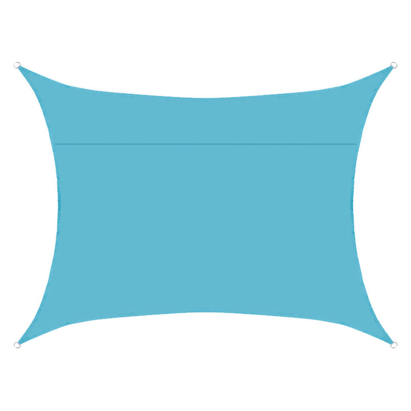 Voile d'ombrage rectangulaire imperméable, 98% uv imperméable, extérieur cour patio jardin parking(Bleu du lac,2X1.8M) - S-giant