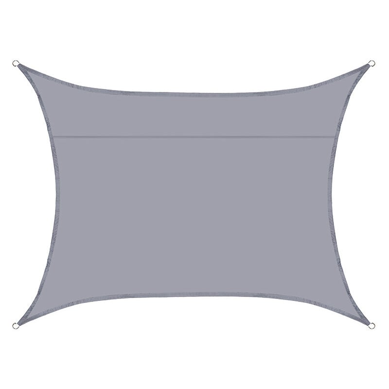 Voile d'ombrage rectangulaire imperméable, 98% uv imperméable, extérieur cour patio jardin parking(Gris,2X5M) - S-giant