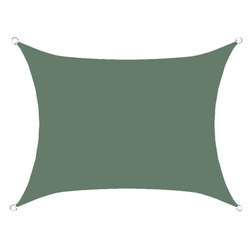 Voile d'ombrage rectangulaire imperméable, 98% uv imperméable, extérieur cour patio jardin parking(Vert à l'intérieur,5X7M) - S-giant