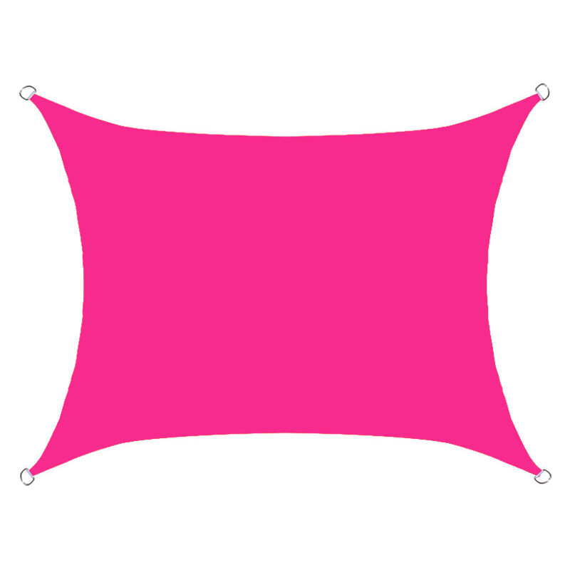 Voile d'ombrage rectangulaire imperméable, 98% uv imperméable, extérieur cour patio jardin parking(Rose rouge,2X4M) - S-giant