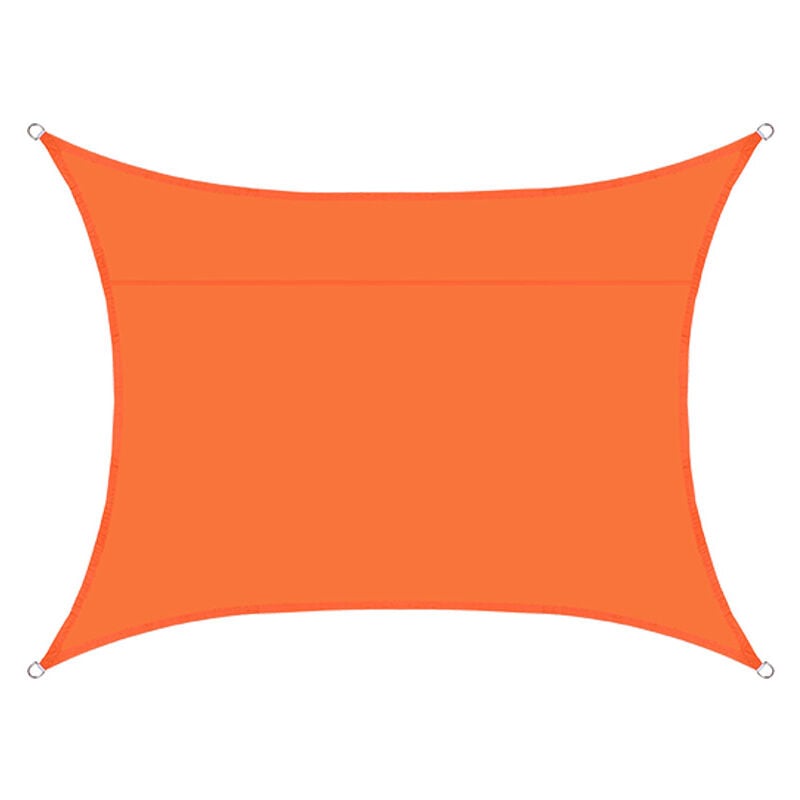 Voile d'ombrage rectangulaire imperméable, 98% uv imperméable, extérieur cour patio jardin parking(Couleur orange,4X6M) - S-giant