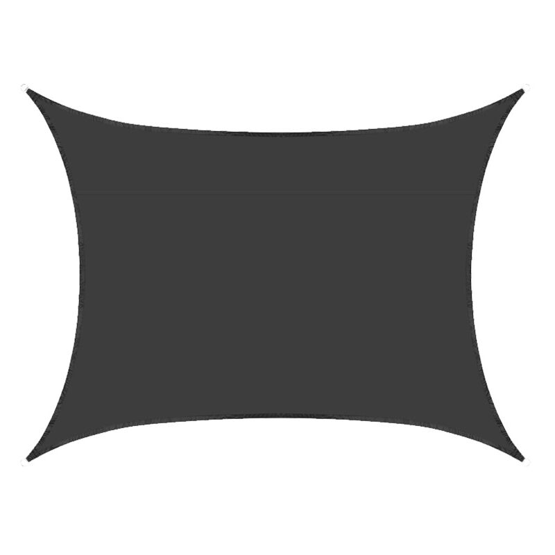 Voile d'ombrage rectangulaire imperméable, 98% uv imperméable, extérieur cour patio jardin parking(Noir,2X1.8M) - S-giant