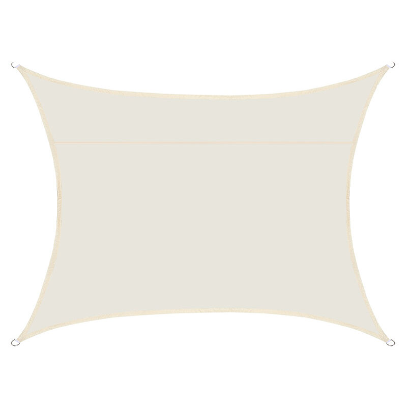 Voile d'ombrage rectangulaire imperméable, 98% uv imperméable, extérieur cour patio jardin parking(Blanc cassé,3X6M) - S-giant