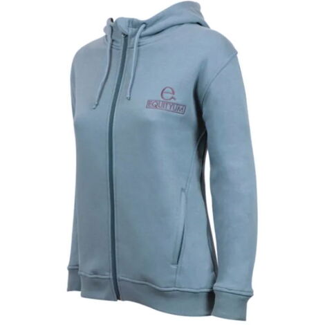 S, Grigio: Felpa equitazione donna modello Margot con zip e cappuccio