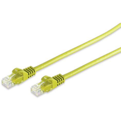 S-IMPULS Câble RJ45 CAT 7 brut U/UTP, jaune, 0,25 m