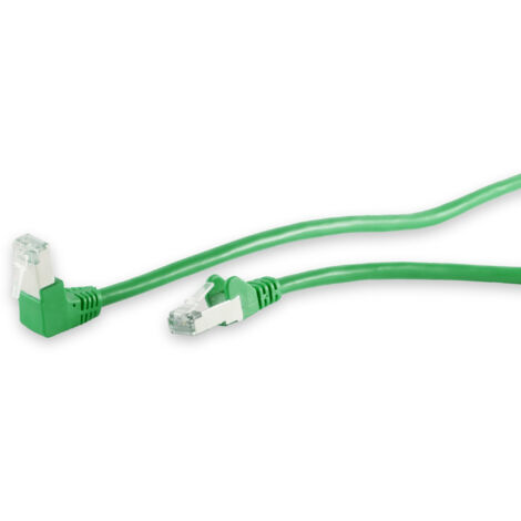 S-IMPULS CAT.6 Patchkabel, S/FTP, 90°-gerade, 0,5 m, grün
