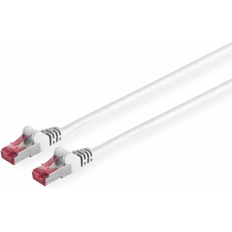 S-IMPULS CAT.6a Netzwerkkabel, S/FTP, PIMF, halogenfrei, weiß, 0,15 m