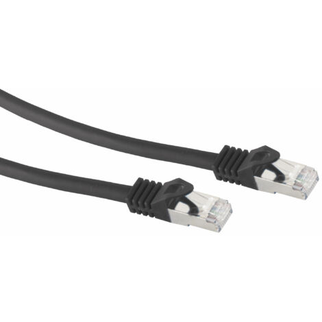 S-IMPULS RJ45 Patchkabel S/FTP (PIMF), m. CAT.7 Rohkabel, 0,5 m, schwarz