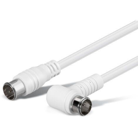 S-IMPULS SAT-Antennenanschlusskabel, 2x F-Quick-Stecker, weiß, 1,5m,100dB, gewinkelt