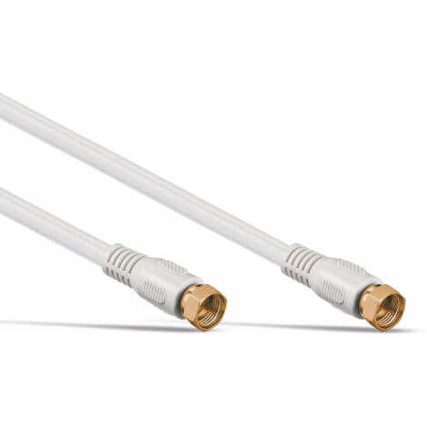 S-IMPULS SAT-Antennenanschlusskabel, 2x F-Stecker, weiß, 1,5m, 100dB, vergoldet