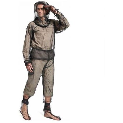 S/M Combinaison d'Apiculture De Anti Moustique Maille Ultra Legere Insecte Tout Le Corps Vêtements à Capuchon avec Manteau Vêtements de Protection Homme Femme
