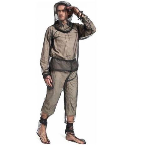 S/M Combinaison d'Apiculture De Anti Moustique Maille Ultra Legere Insecte Tout Le Corps Vêtements à Capuchon avec Manteau Vêtements de Protection Homme Femme