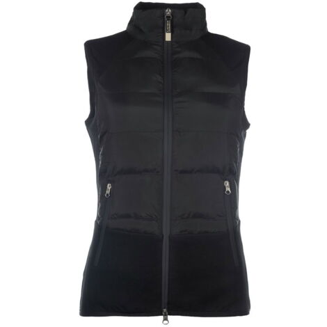 S, nero: Gilet equitazione donna modello Amalfi con inserti laterali elasticizzati