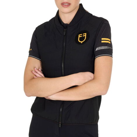 S, Nero: Smanicato da donna slim fit in tessuto tecnico con tasche e zip linea scuderia