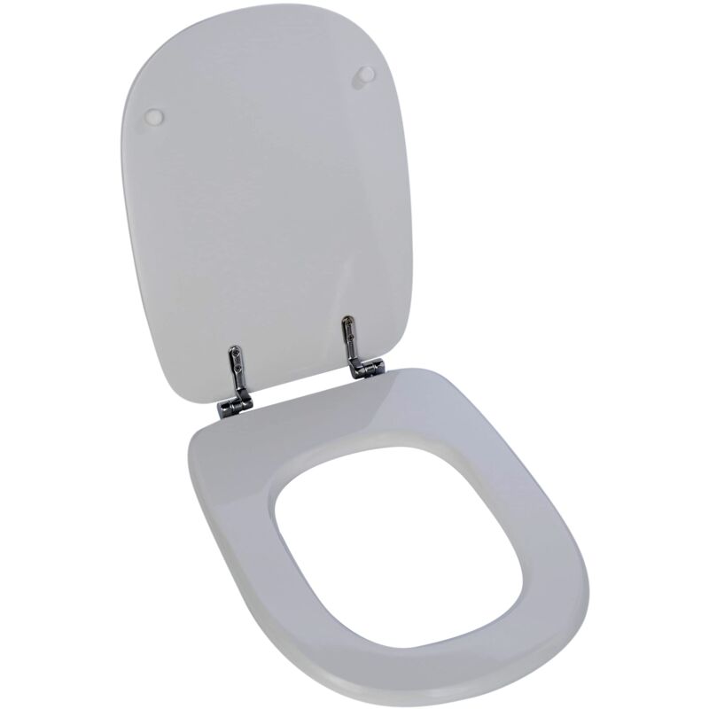 Daikin - Copriwater in mdf, serie Tesi della Ideal Standard, Bianco con cerniere in ottone cromato.