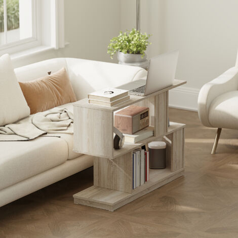 S-Shaped Side Table - Natural Wood Finish
