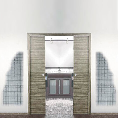 Puerta corredera VARIN - Alt. 205 x Ancho 83 cm - MDF blanco - Vente-unique