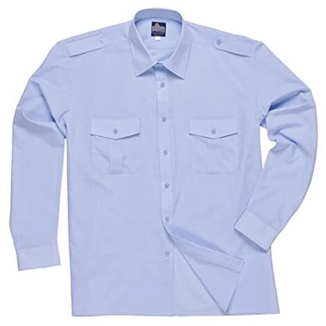 S102 Camicia Pilota M/l Colore: Blu Taglia 175 - Portwest