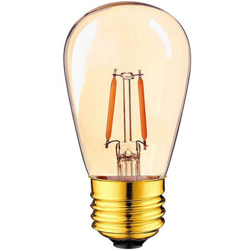 S14 E27 LED-Filamentlampen, Edison-Fassung, Kunststofflampen, Warmweiß 2200K, 1W, entspricht 20W, als Ersatz für wasserdichte Lichterketten im
