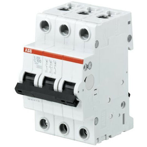 S200 Disjoncteur modulaire 3 Pôles 100A courbe B 6kA 3 modules 2CDS253001R0825 ABB SCH991629